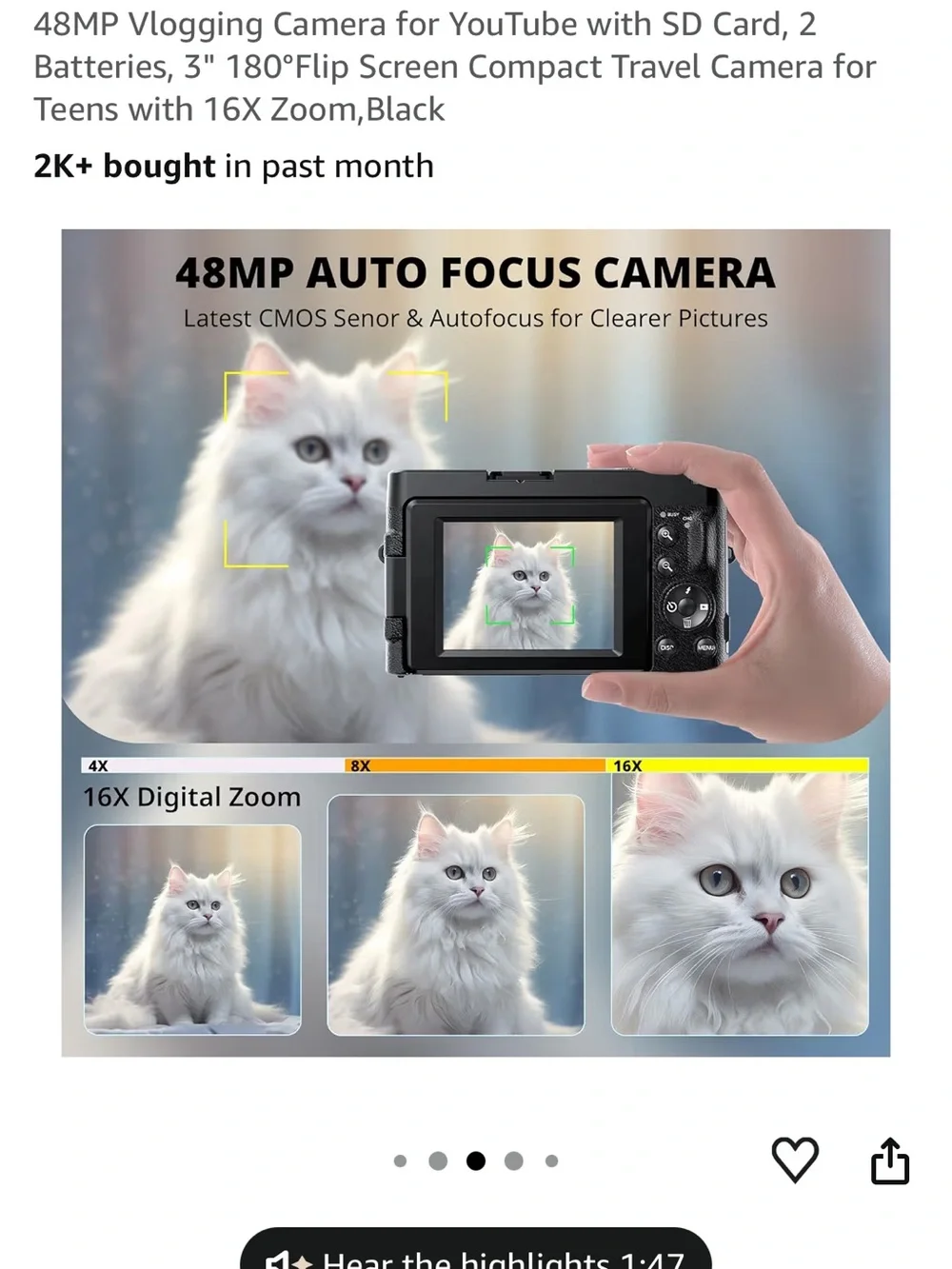 Brand new 4K Ultra HD Digital Camera - Black